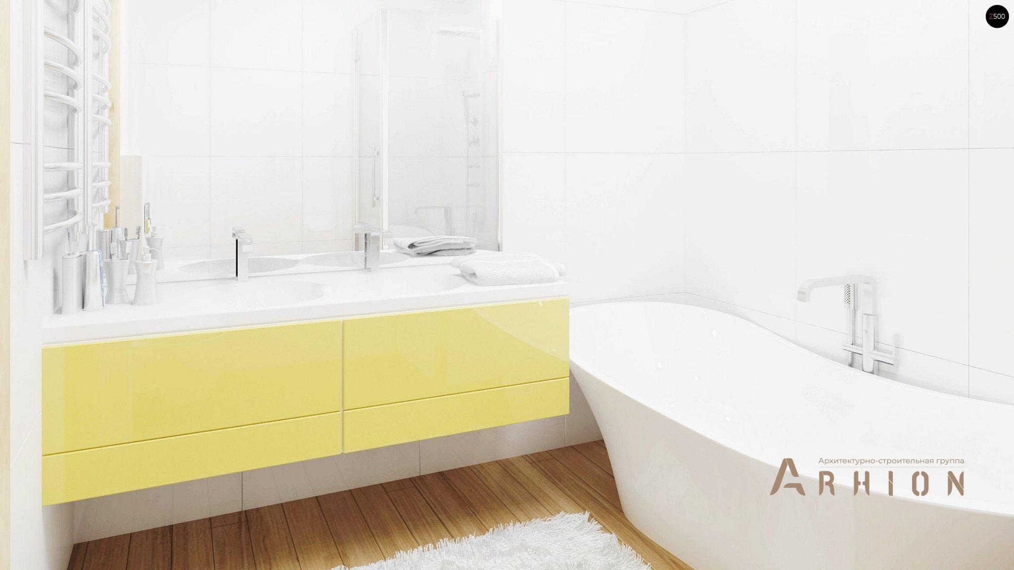 11. Проект одноэтажного дома в современном стиле с четырехскатной, Z200 BG, площадью - 154 кв c терассой, эркером